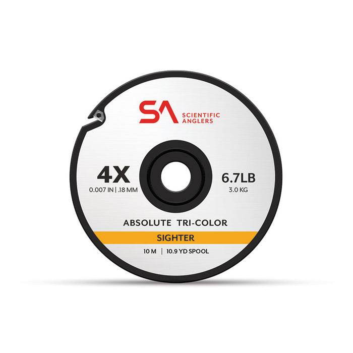 Scientific Anglers Tri-Colour Sighter Tippet w/ Interlocking Spool & Cutter - 10m