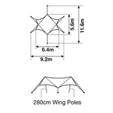 Snow Peak HD Tarp Shield Hexa Evo Pro dimensions