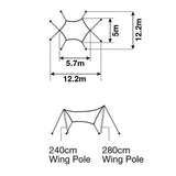 Snow Peak HD Hexa Tarp L dimensions