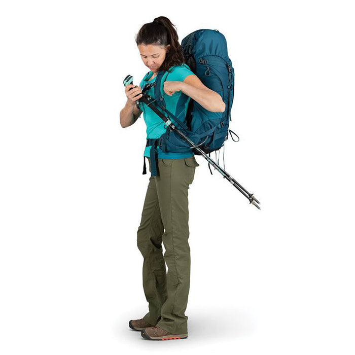 Osprey Kyte 46L Women's Hiking Backpack icelake green - pole storage