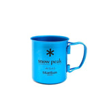 Snow Peak Titanium Single Wall Cup w/ Folding Handle blue - hero