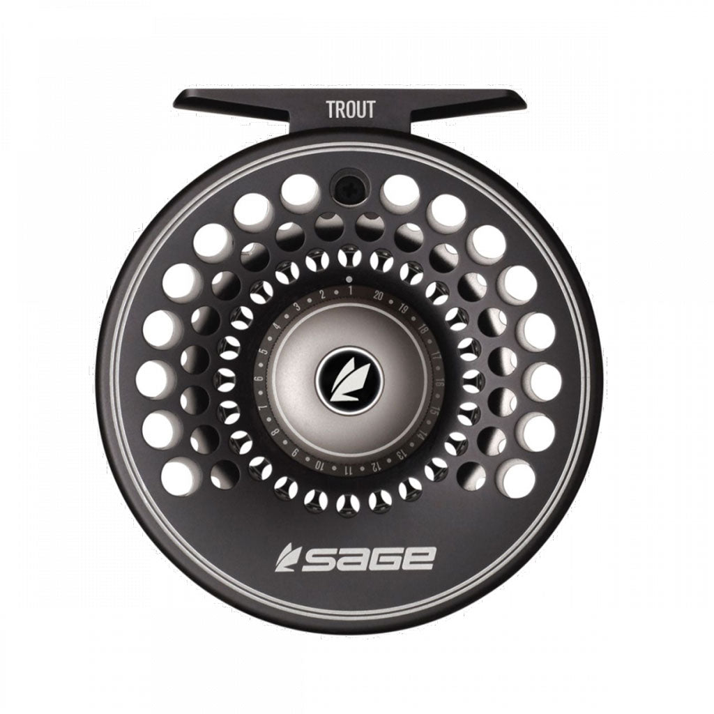Sage Trout Fly Reel - stealth/silver detail 2