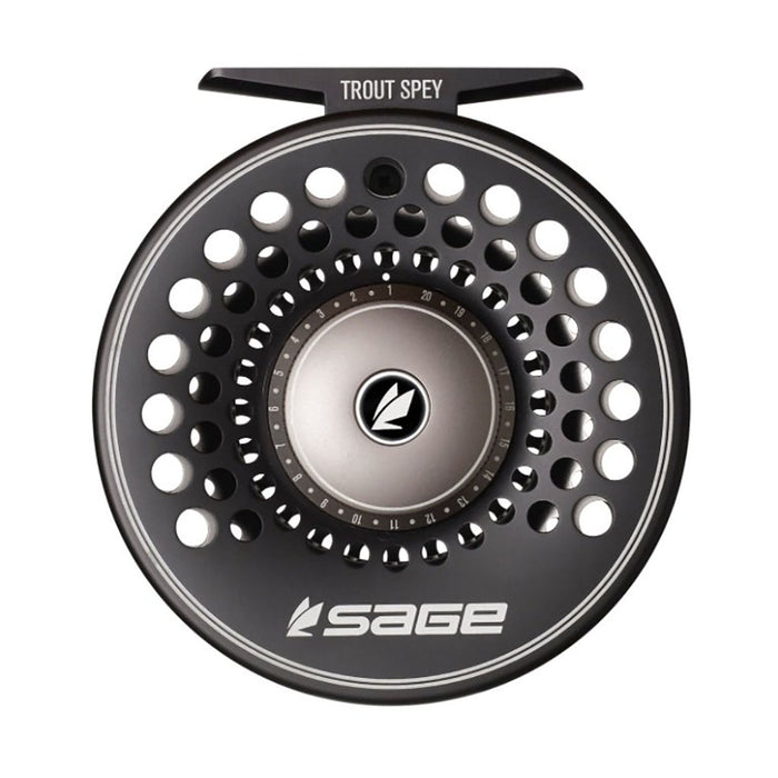 Sage Trout Spey Fly Reel - stealth/silver detail 2