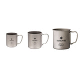 Snow Peak Titanium Single Wall Cup w/ Folding Handle - hero