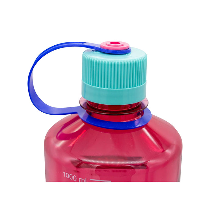 Nalgene Narrow Mouth Sustain Water Bottle 1L electric magenta lid